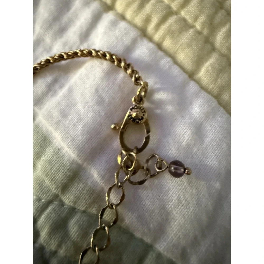 Vintage Signed Monet gold-tone necklace With Large faceted pendant